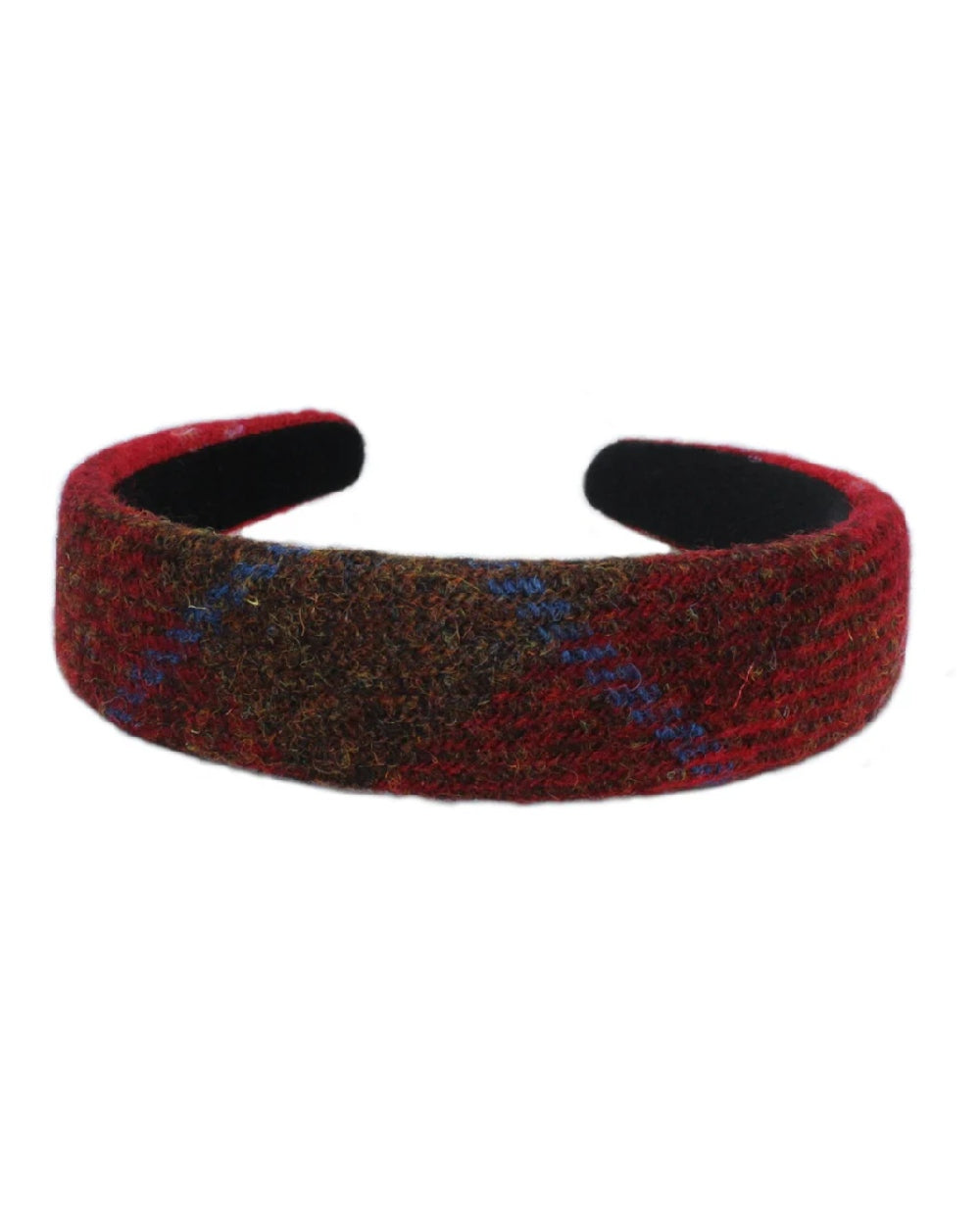 Assorted Coloured Heather Harris Tweed Hairband on white background 