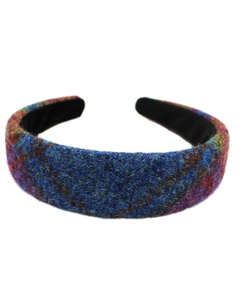 Assorted Coloured Heather Harris Tweed Hairband on white background 
