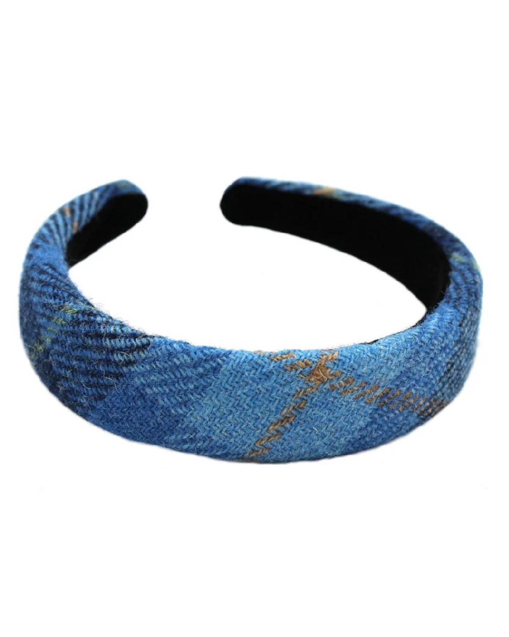Assorted Coloured Heather Harris Tweed Hairband on white background 