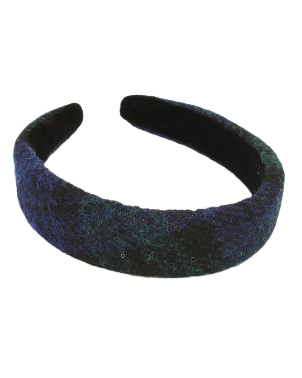 Assorted Coloured Heather Harris Tweed Hairband on white background 
