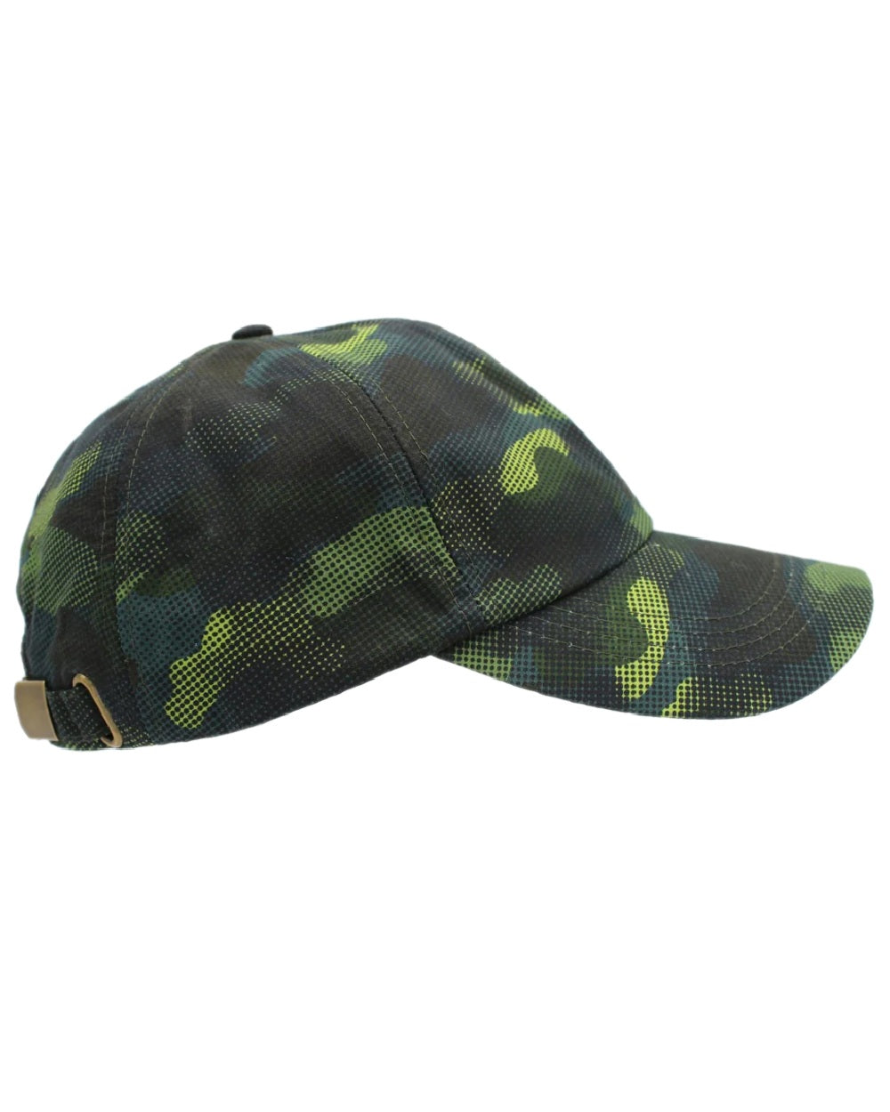 Green Coloured Heather Kenji Graphic Camo Baseball Cap on white background 