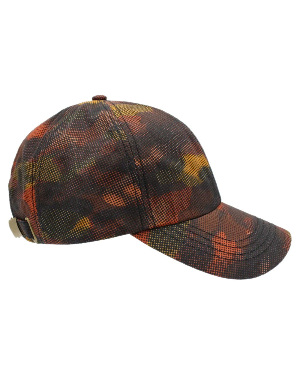 Orange Coloured Heather Kenji Graphic Camo Baseball Cap on white background 