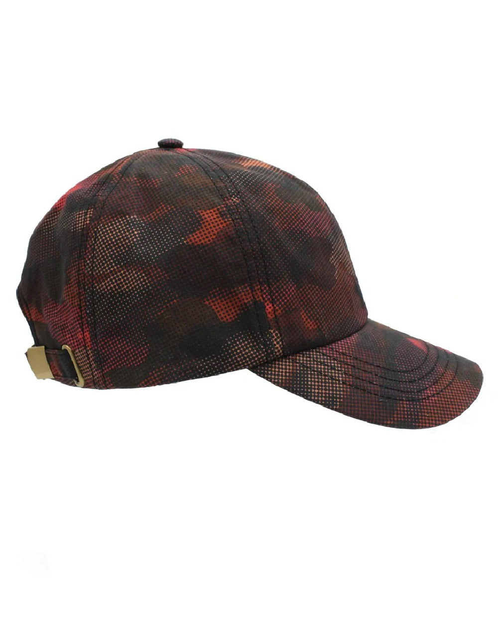 Red Coloured Heather Kenji Graphic Camo Baseball Cap on white background 