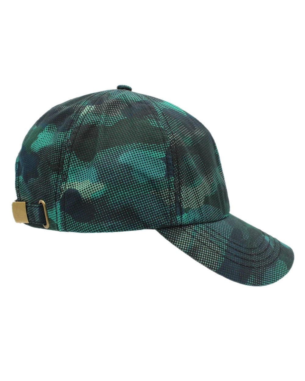 Turquoise Coloured Heather Kenji Graphic Camo Baseball Cap on white background 