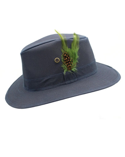 Deep Ocean Coloured Heather Rambler Wax Trilby Hat on white background 