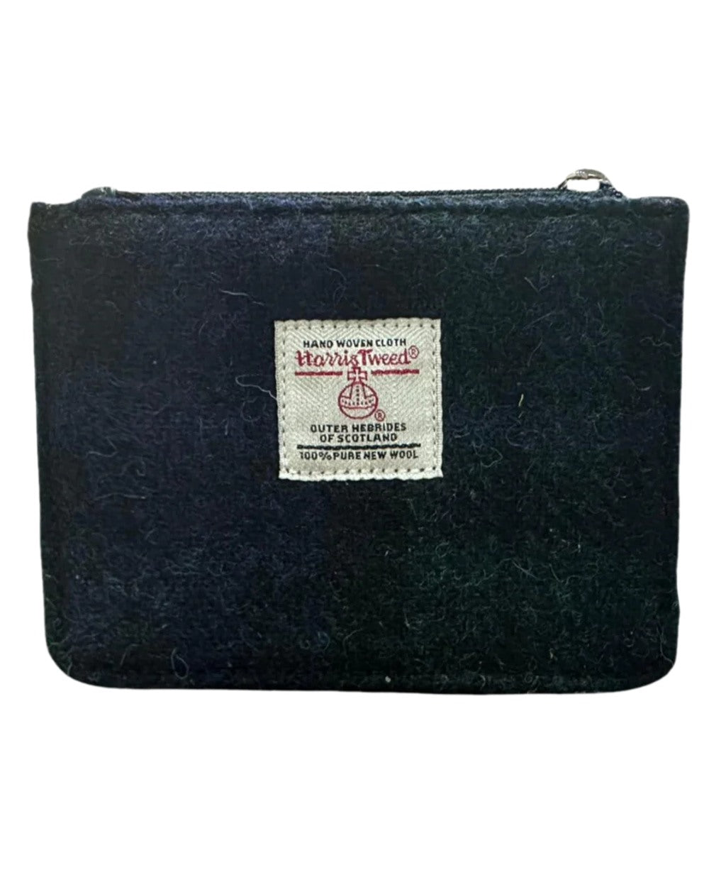 Blackwatch Coloured Heather Rory Harris Tweed Coin/Card Wallet on white background 