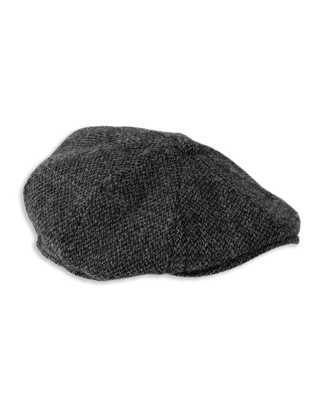 Heather Arran 8-Piece Harris Tweed Cap in Black 