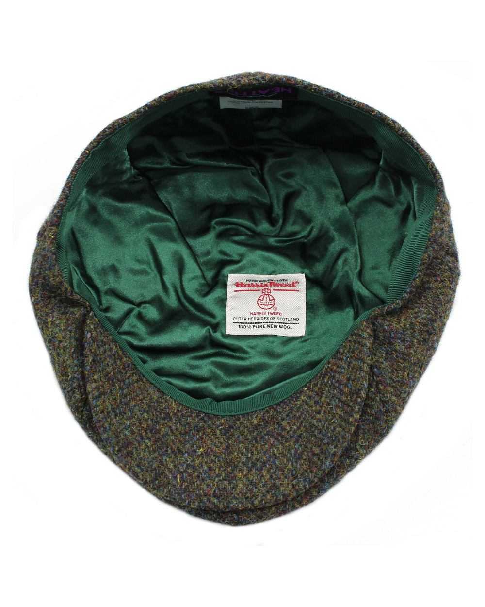 Heather Arran 8-Piece Harris Tweed Cap in Forest 