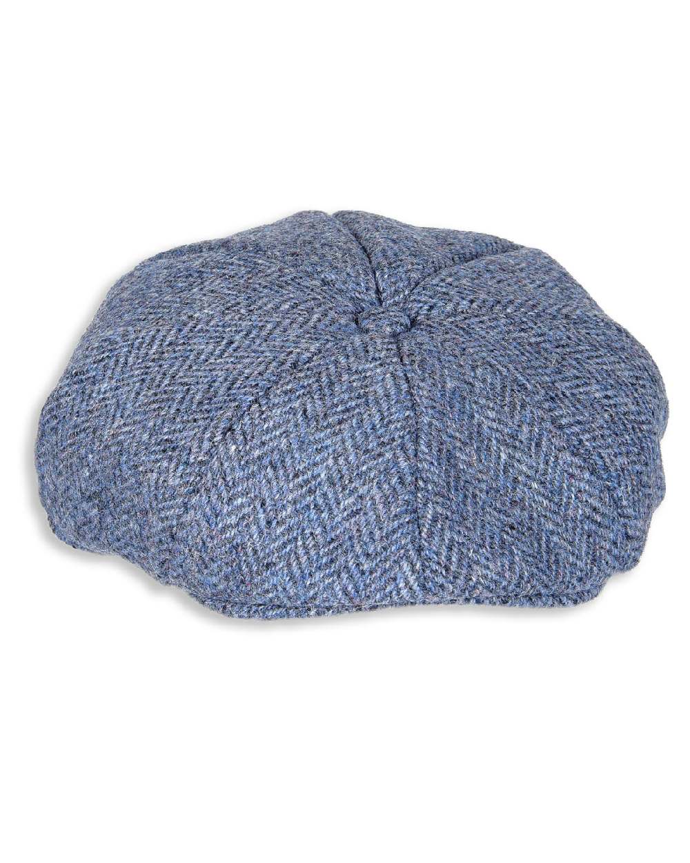 Heather Arran 8-Piece Harris Tweed Cap in Denim Herringbone 