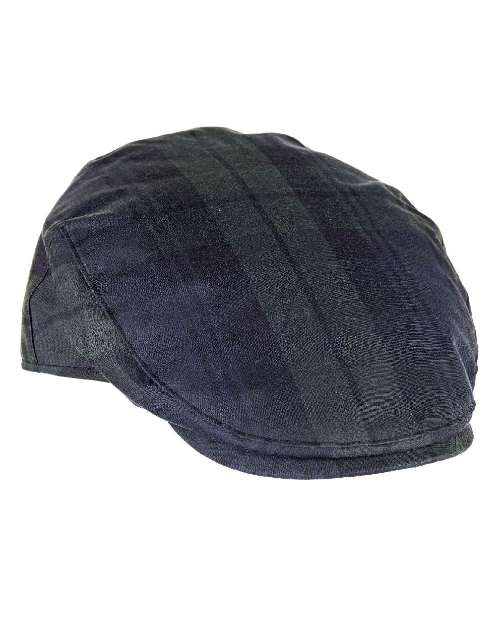 Heather Charles Tartan Wax Flat Cap in Blackwatch 