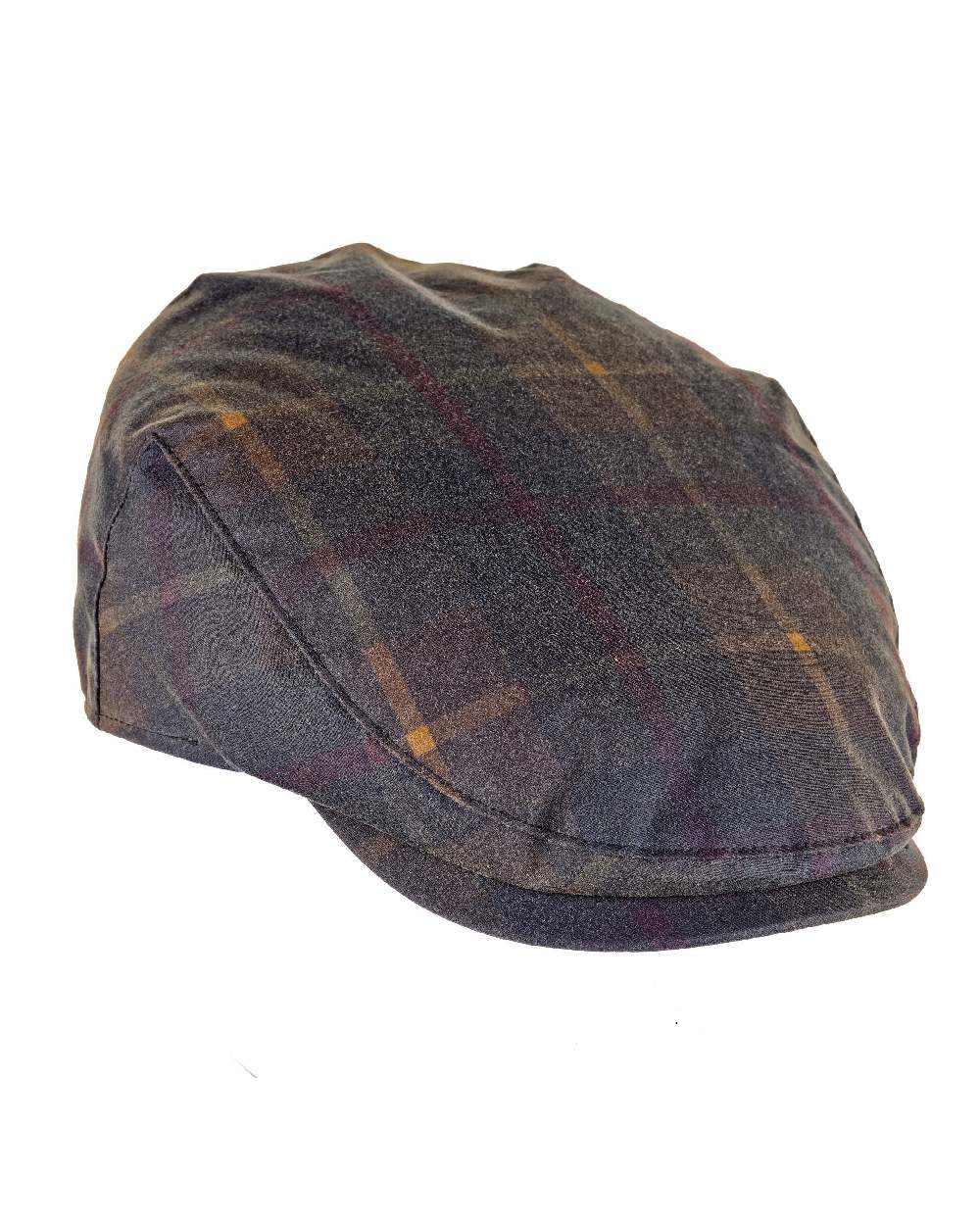 Heather Charles Tartan Wax Flat Cap in Hunter 