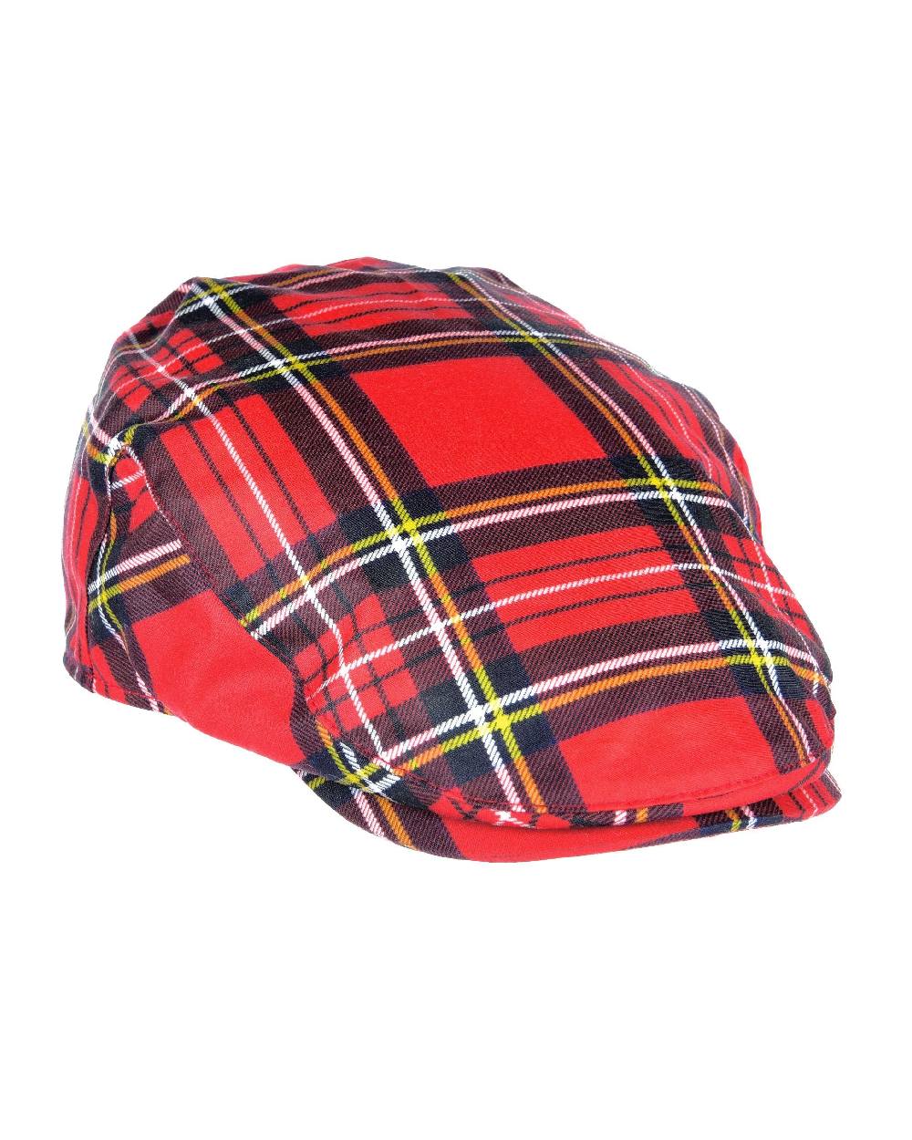 Heather Charles Tartan Wax Flat Cap in Royal Stewart 