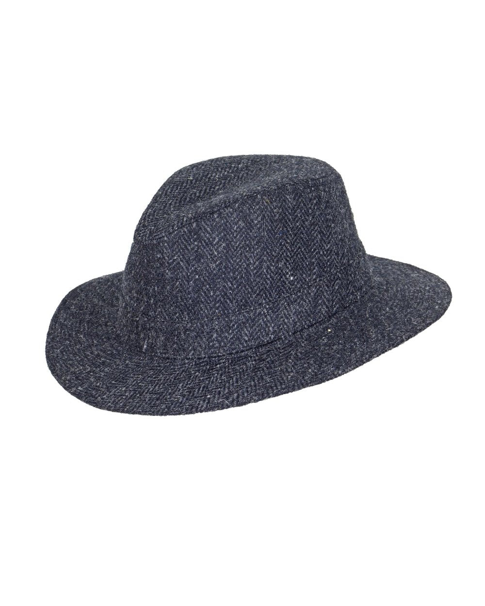 Heather Denholm Harris Tweed Fedora in Black 