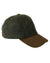 Heather Glencairn Harris Tweed/Leather Peak Baseball Cap in Forest #colour_forest