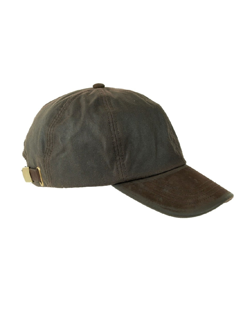 Heather Hamilton Wax Leather Peak Baseball Cap in Brown 
