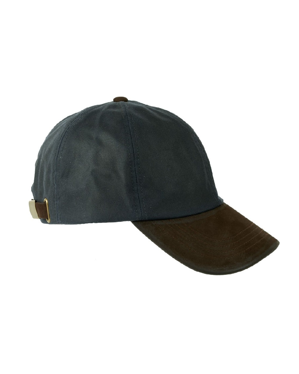 Heather Hamilton Wax Leather Peak Baseball Cap in Navy 