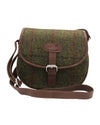 Heather Rowan Harris Tweed Saddle Bag in Green Check #colour_green-check