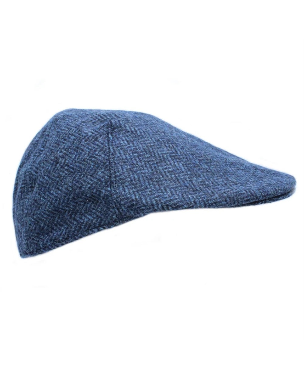 Harbour coloured Heather Exeter British Tweed Duckbill Cap on white background 
