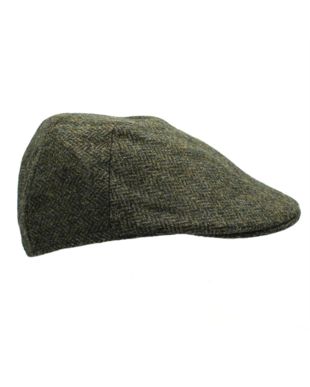 Pine coloured Heather Exeter British Tweed Duckbill Cap on white background 