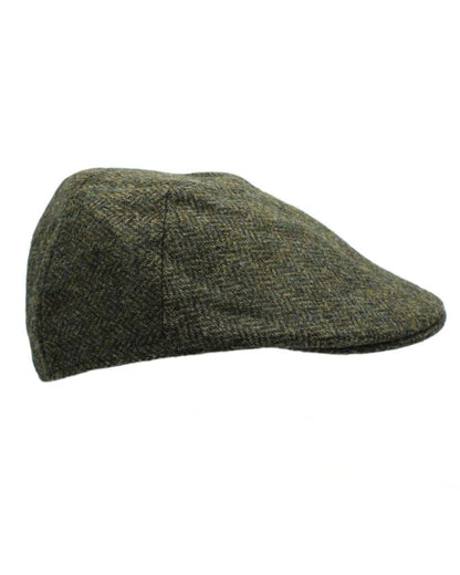 Pine coloured Heather Exeter British Tweed Duckbill Cap on white background 