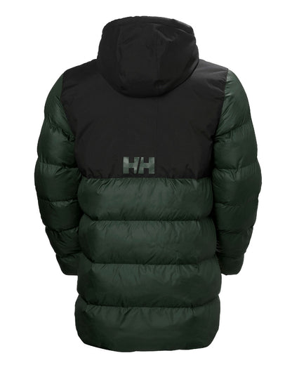 Dark Jungle Coloured Helly Hansen Active Puffy Long Jacket on white background 