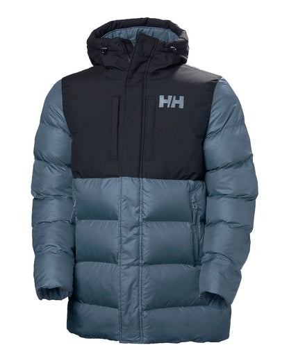 Washed Navy Coloured Helly Hansen Active Puffy Long Jacket on white background 