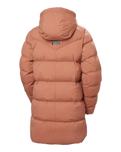 Cedarwood Coloured Helly Hansen Adore Ladies Puffy Parka on white background 