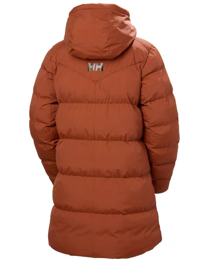 Iron Oxide Coloured Helly Hansen Adore Ladies Puffy Parka on white background 