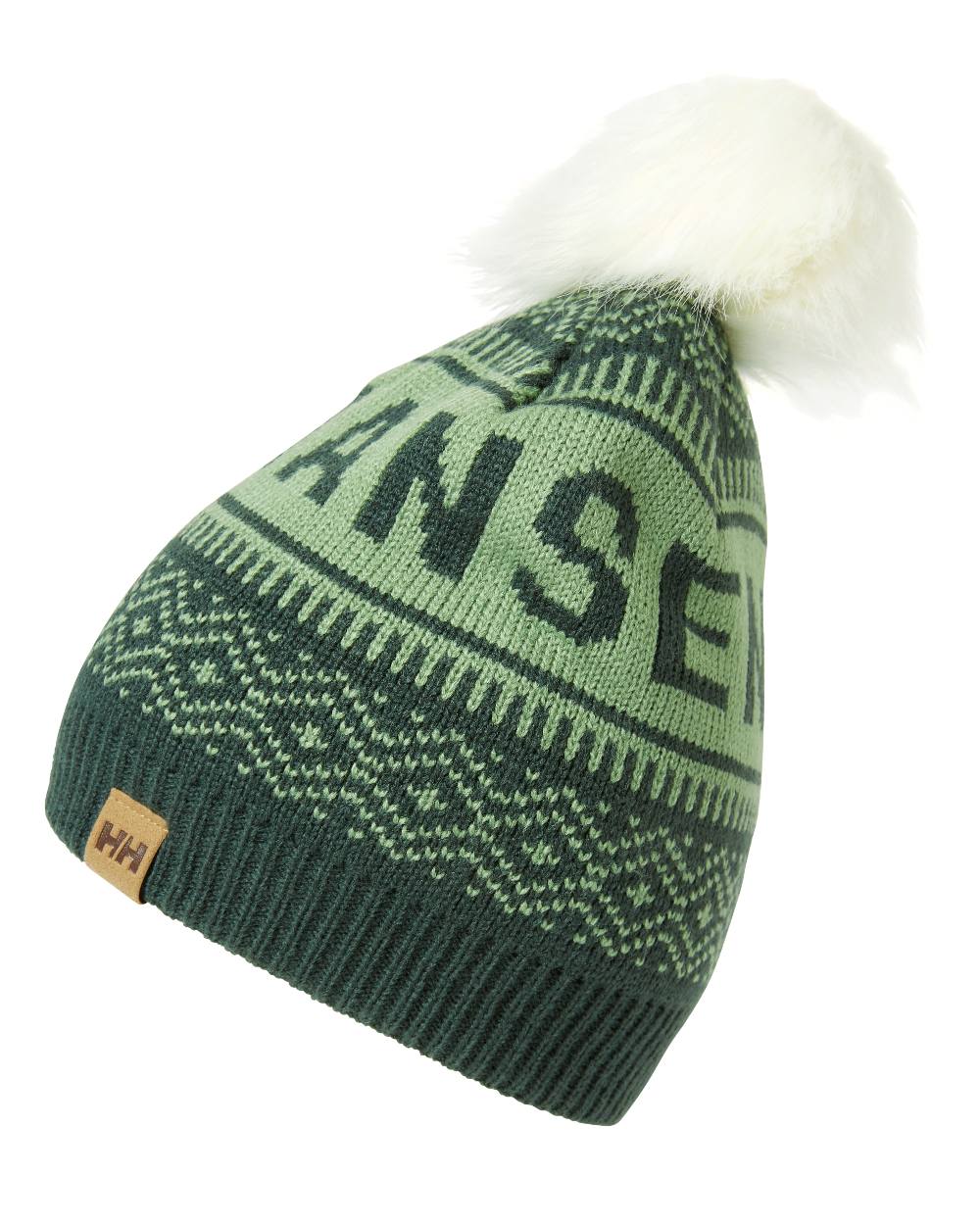 Jade 2.0 coloured Helly Hansen Champow Beanie on white background 