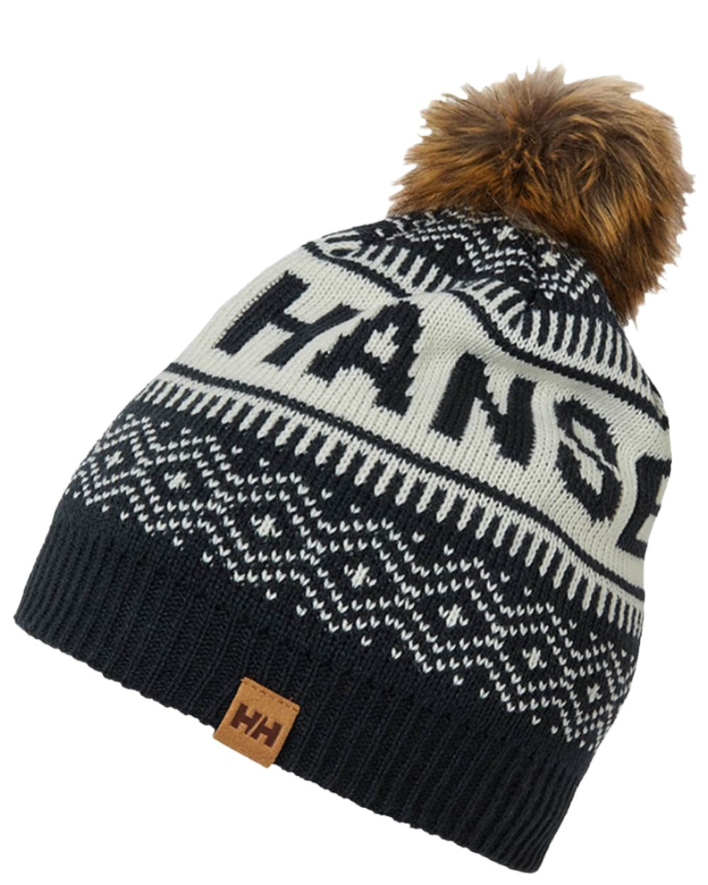 Navy Coloured Helly Hansen Champow Beanie on white background 