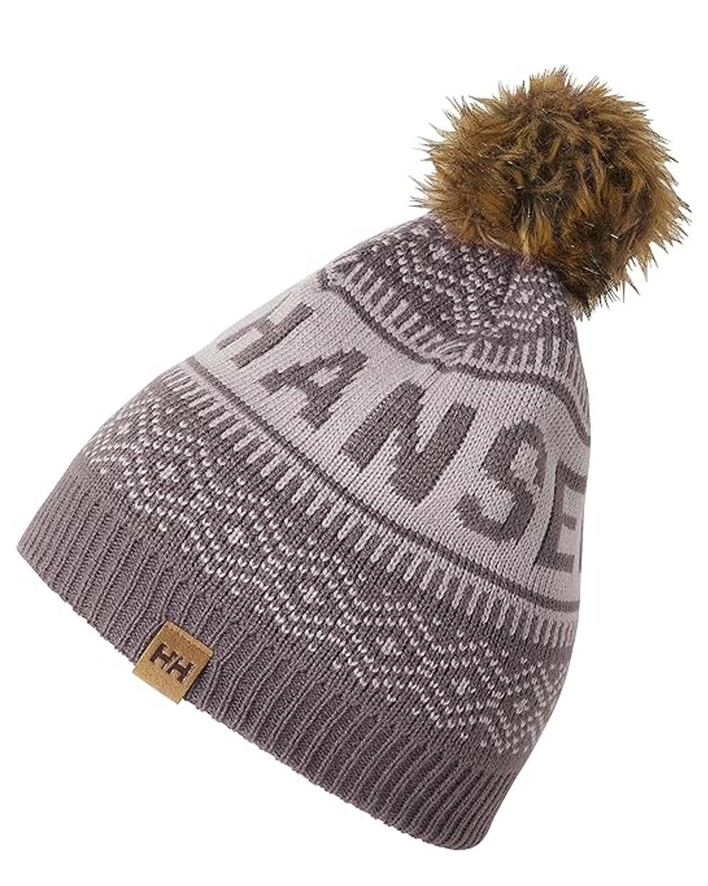 Sparrow Grey coloured Helly Hansen Champow Beanie on white background 