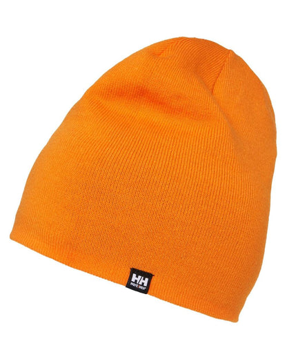 Dark Grey Orange coloured Helly Hansen Classic Reversible Beanie on white background 