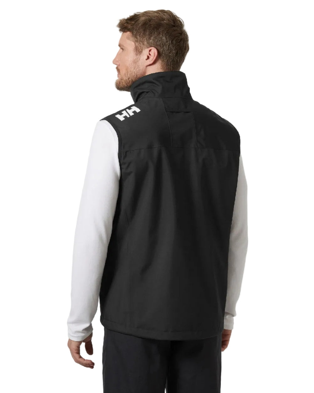 Black coloured Helly Hansen Mens Crew Sailing Vest 2.0 on white background 