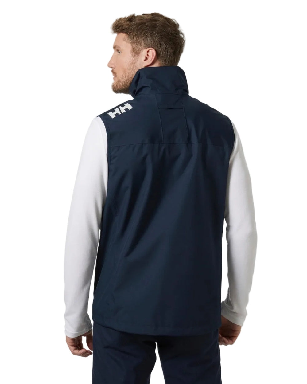 Navy coloured Helly Hansen Mens Crew Sailing Vest 2.0 on white background 