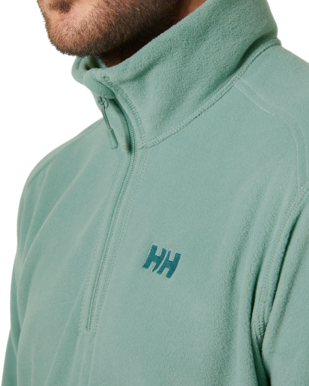 Cactus coloured Helly Hansen Daybreaker 1/2 Zip Fleece on white background 