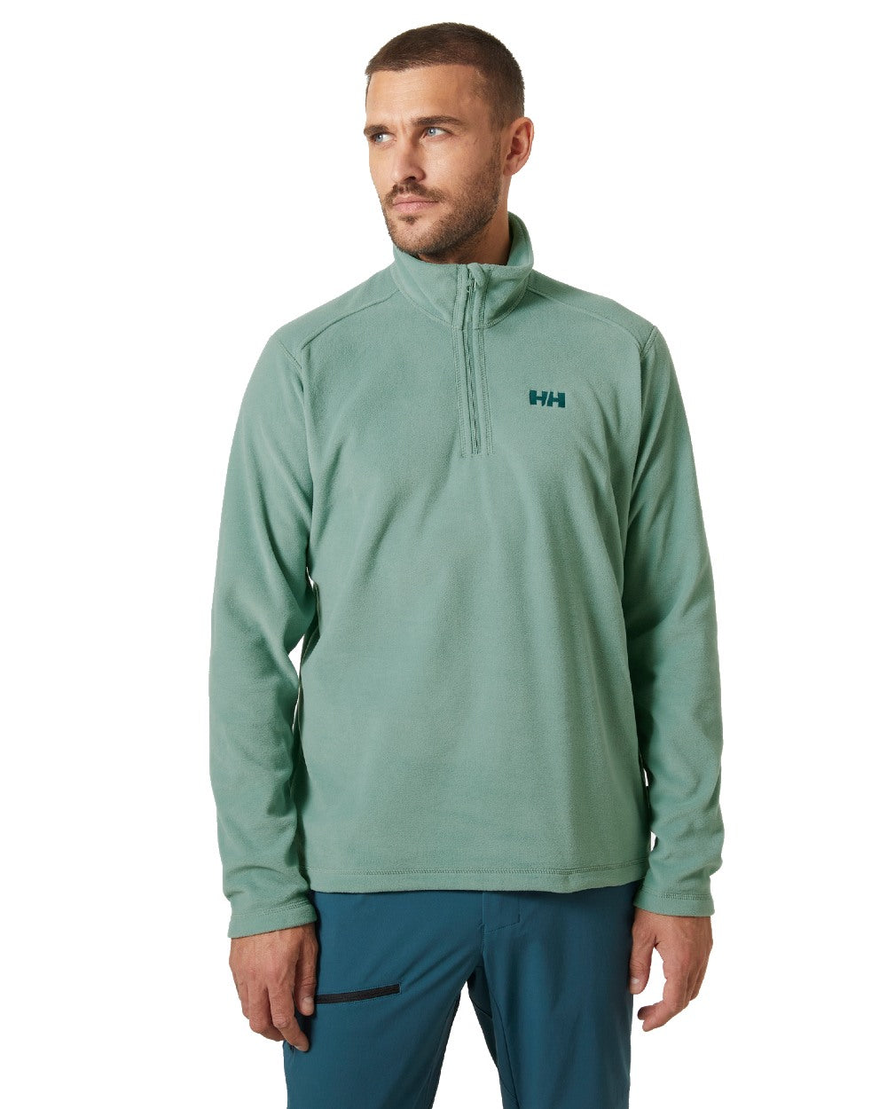 Cactus coloured Helly Hansen Daybreaker 1/2 Zip Fleece on white background 