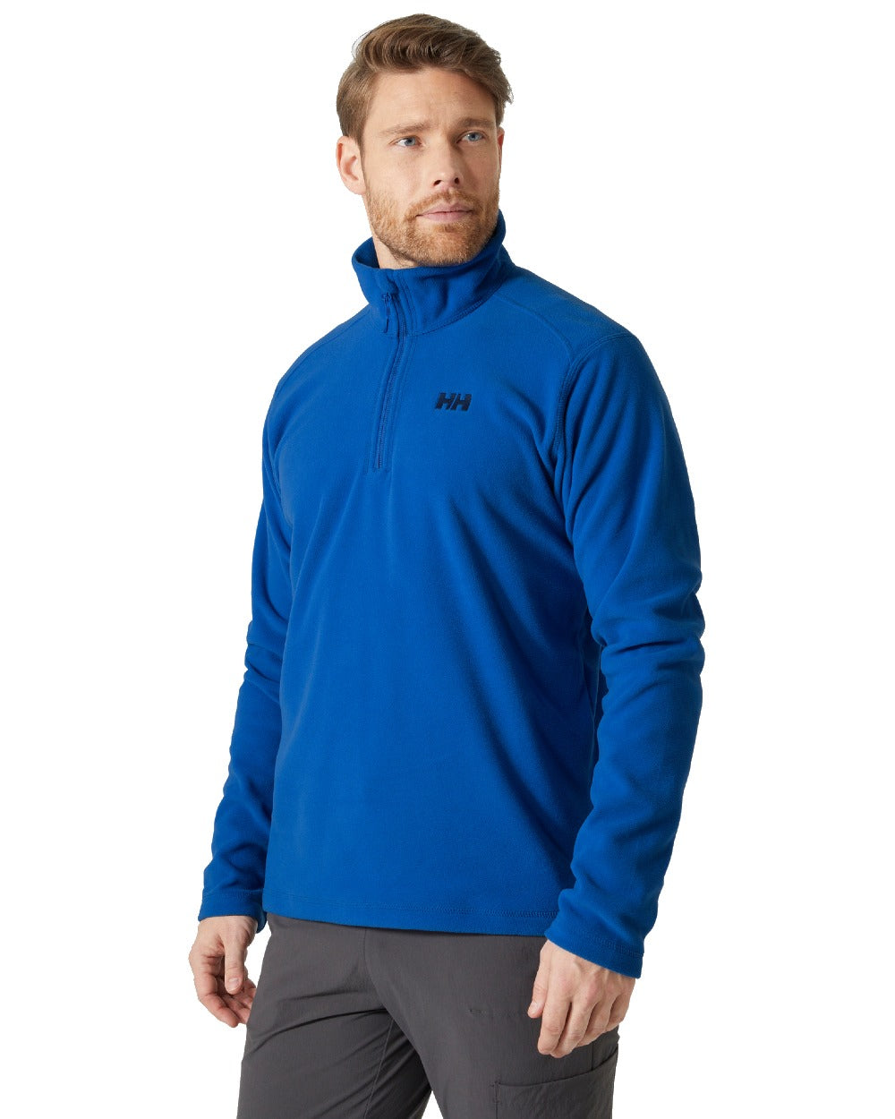 Cobalt 2.0 coloured Helly Hansen Daybreaker 1/2 Zip Fleece on white background 