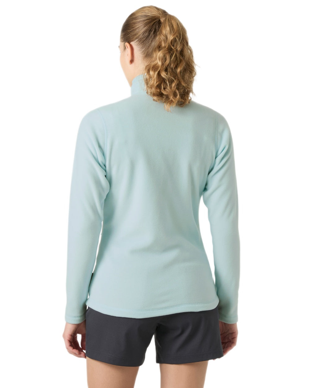 Barely Blue Coloured Helly Hansen Daybreaker Ladies Fleece Jacket on White Background 