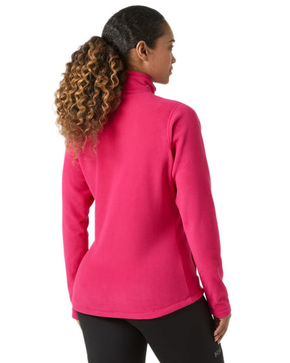 Cranberry Coloured Helly Hansen Daybreaker Ladies Fleece Jacket on White Background 