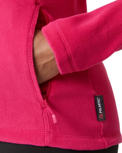 Cranberry Coloured Helly Hansen Daybreaker Ladies Fleece Jacket on White Background 
