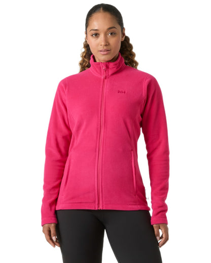Cranberry Coloured Helly Hansen Daybreaker Ladies Fleece Jacket on White Background 