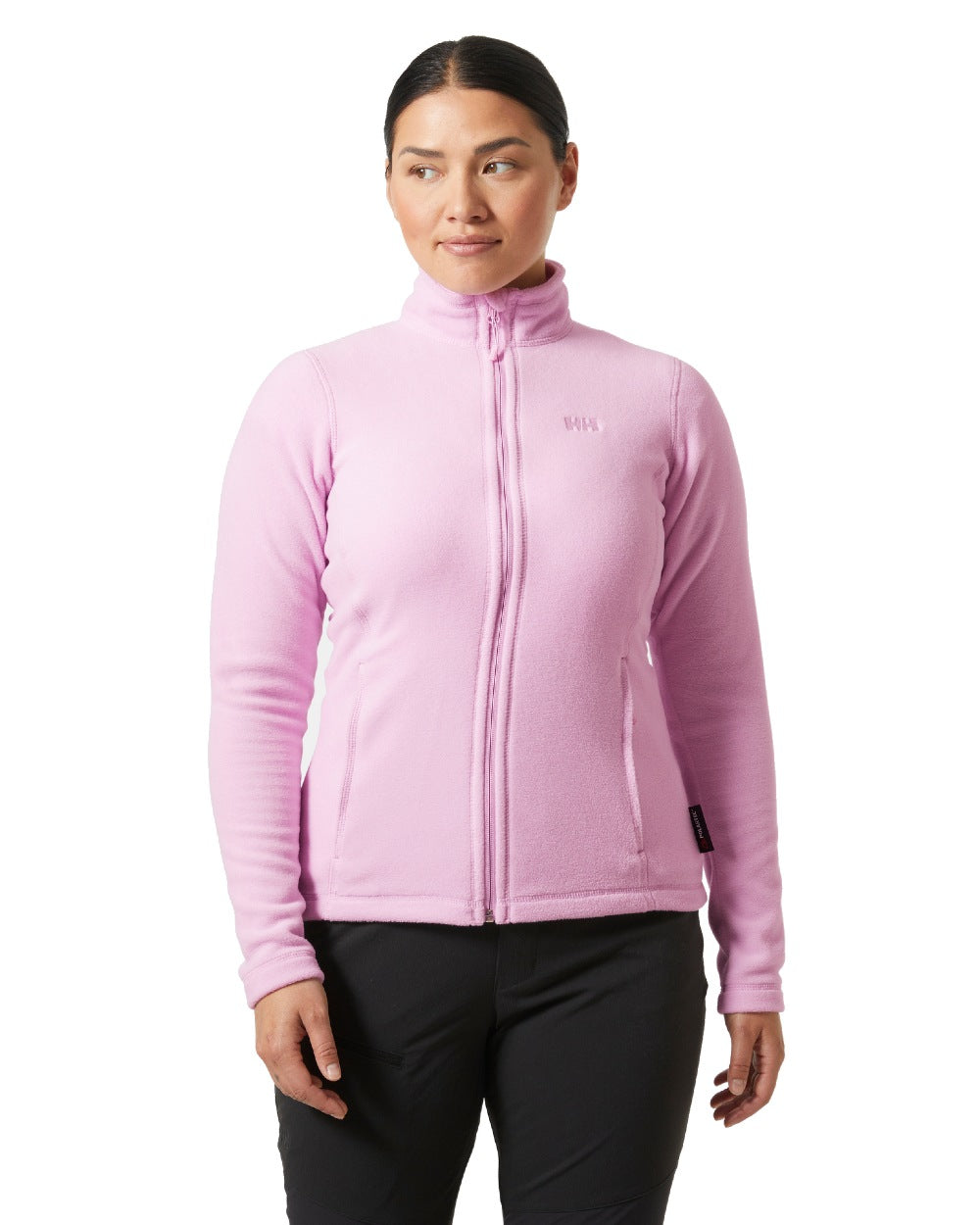 Cherry Blossom coloured Helly Hansen Daybreaker Ladies Fleece Jacket on white background 