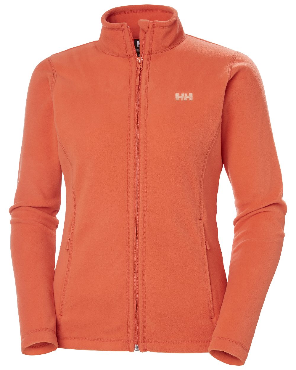 Terracotta coloured Helly Hansen Daybreaker Ladies Fleece Jacket on white background 