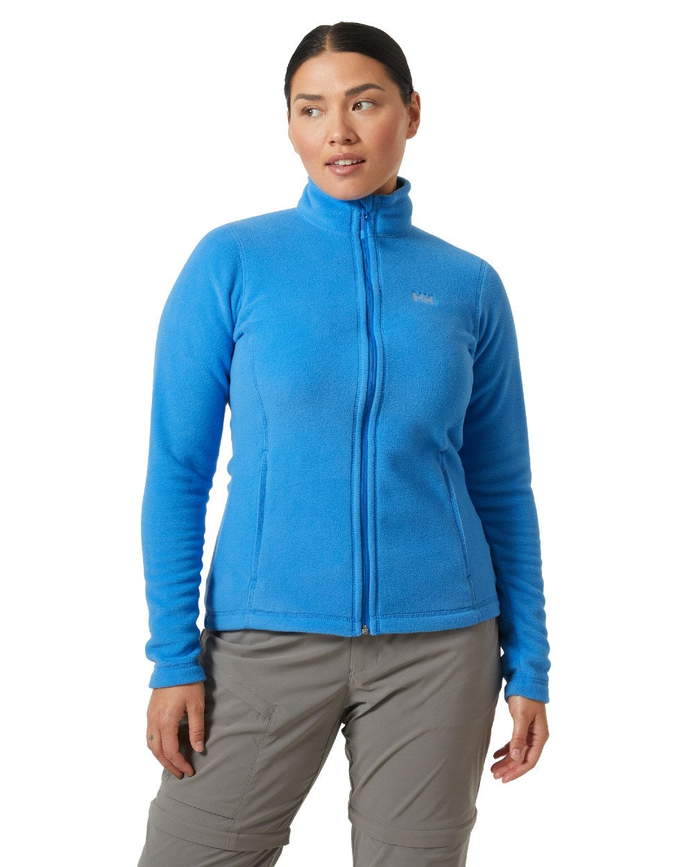 Ultra Blue coloured Helly Hansen Daybreaker Ladies Fleece Jacket on white background 