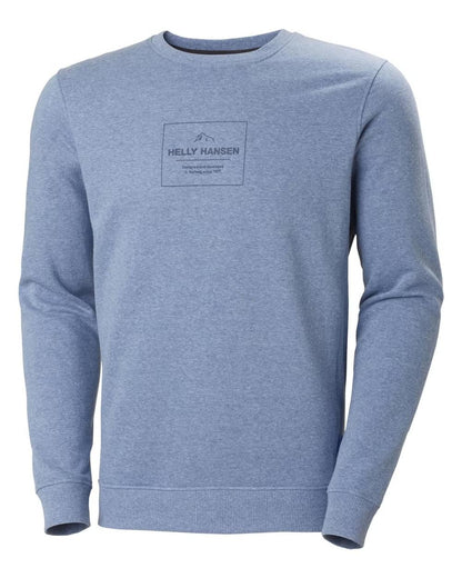 Azurite Melange Coloured Helly Hansen F2F Organic Cotton Sweater on white background 