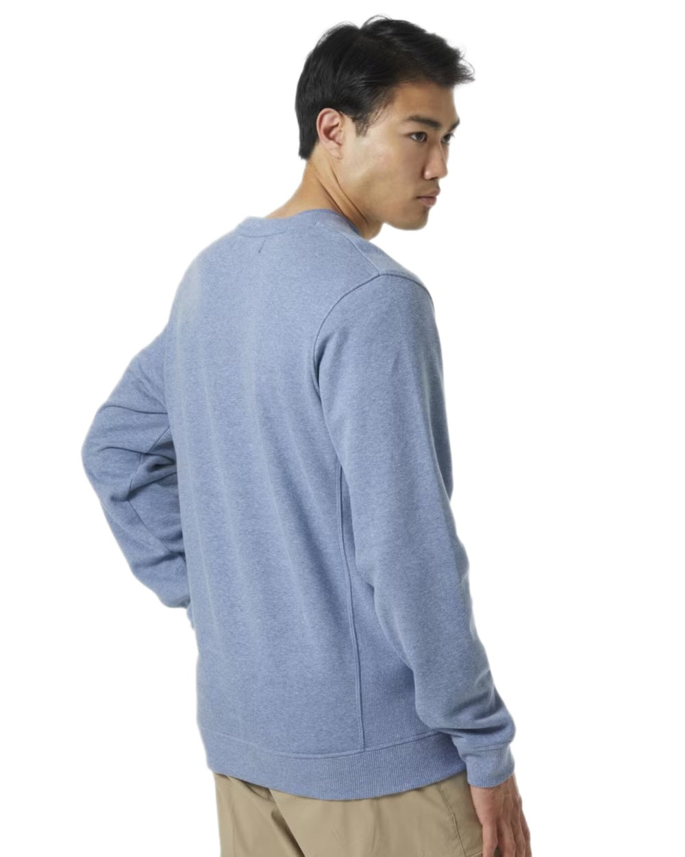 Azurite Melange Coloured Helly Hansen F2F Organic Cotton Sweater on white background 