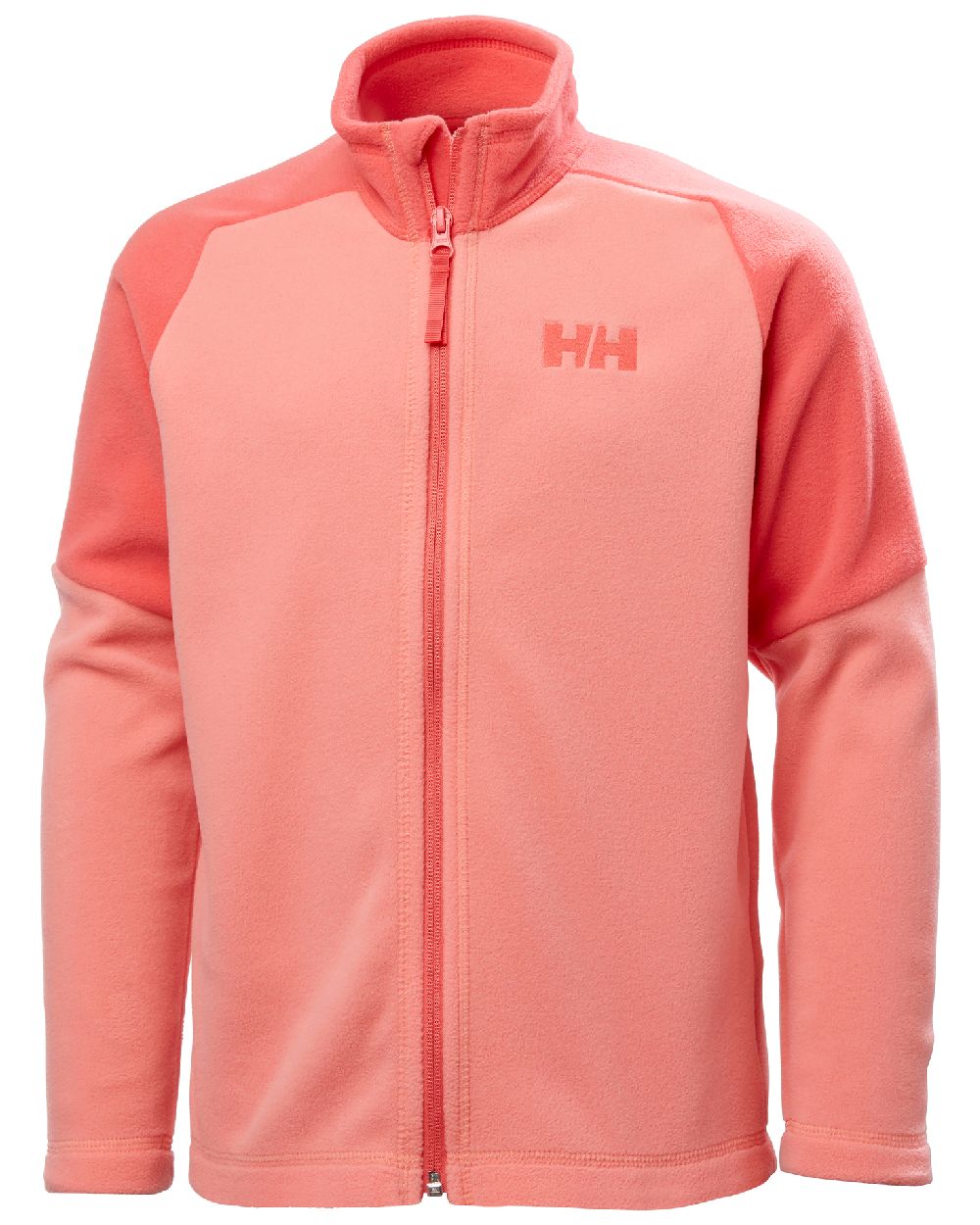 Coral Almond Coloured Helly Hansen Juniors Daybreaker 2.0 Jacket on white background 