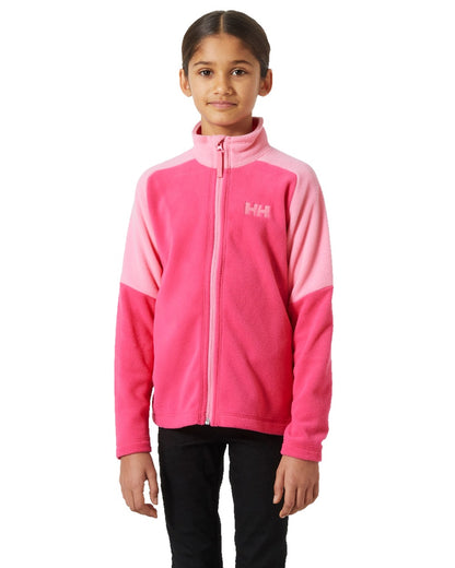 Dragon Fruit Coloured Helly Hansen Juniors Daybreaker 2.0 Jacket on white background 