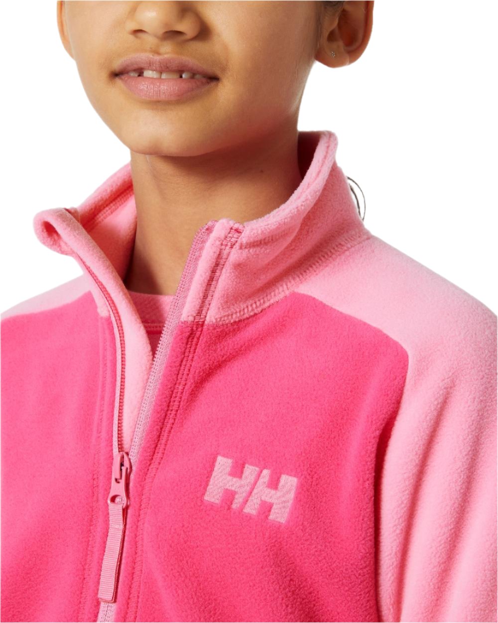 Dragon Fruit Coloured Helly Hansen Juniors Daybreaker 2.0 Jacket on white background 