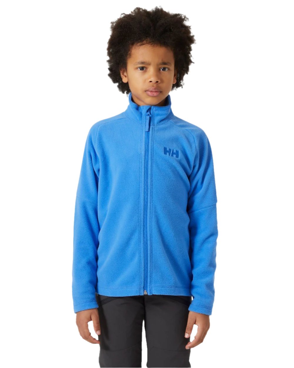 Ultra Blue Coloured Helly Hansen Juniors Daybreaker 2.0 Jacket on white background 